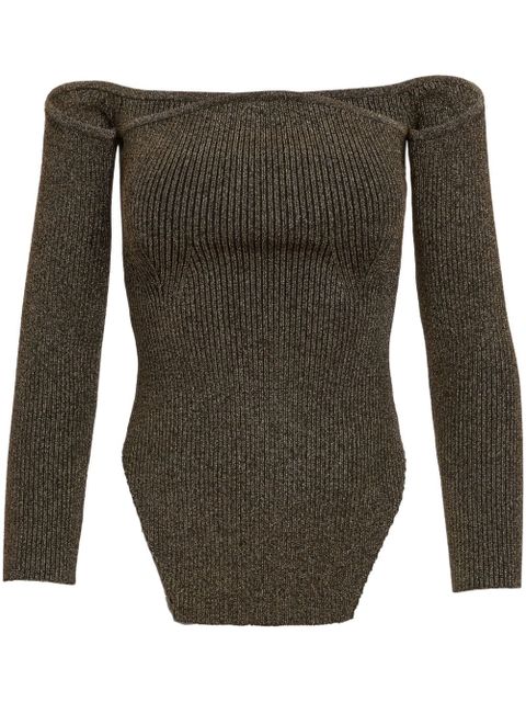 KHAITE The Maria off-shoulder jumper - Green - zdjęcie produktu nr 1