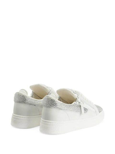 Giuseppe Zanotti GZ94 rhinestone-embellished leather sneakers - White - zdjęcie produktu nr 2