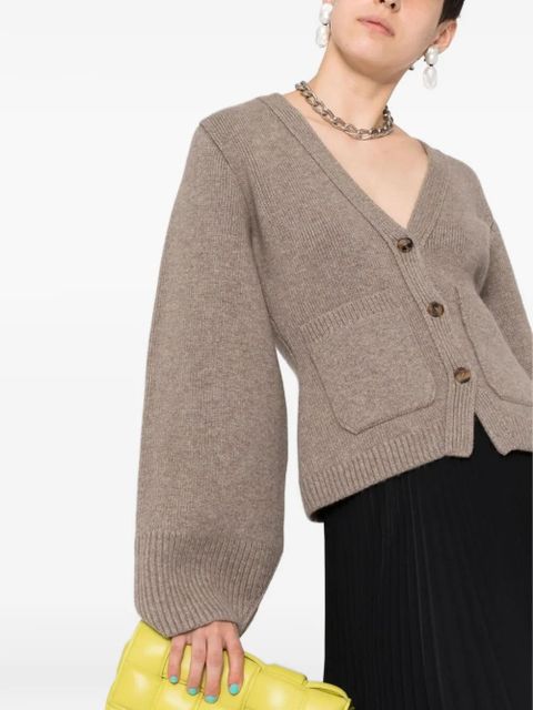 KHAITE V-neck patch-pocket cardigan - Neutrals
