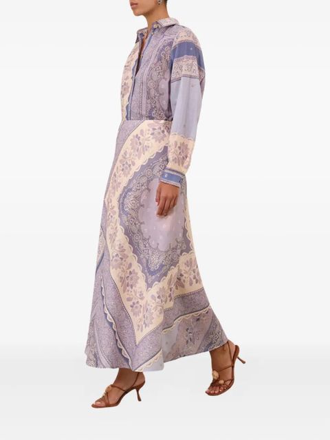 ZIMMERMANN mix-print maxi skirt - Blue