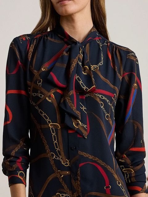 Lauren Ralph Lauren sukienka kolor granatowy midi prosta 200P03552