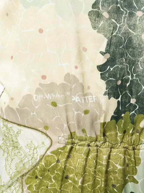 Off-White lace short dress - Green