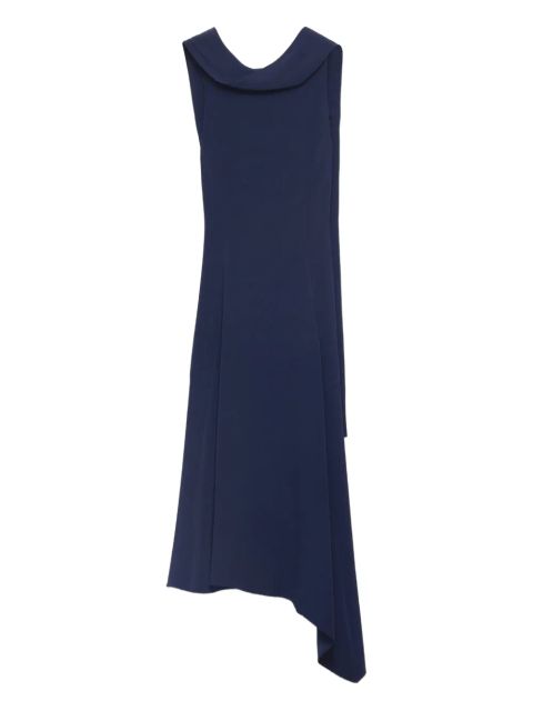 Prada asymmetric satin midi dress - Blue