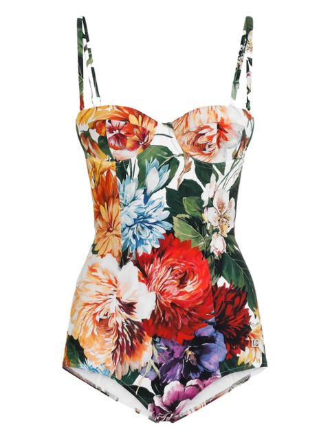 Dolce & Gabbana floral-print swimsuit - Red - zdjęcie produktu nr 1