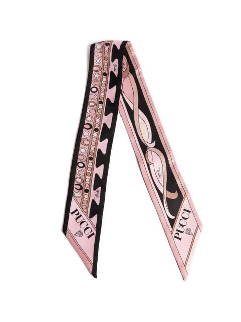 PUCCI mixed print silk twill scarf - Pink - zdjęcie produktu nr 1