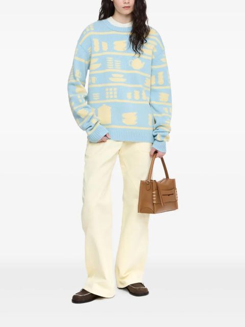 JW Anderson crockery-jacquard jumper - Blue - zdjęcie produktu nr 2