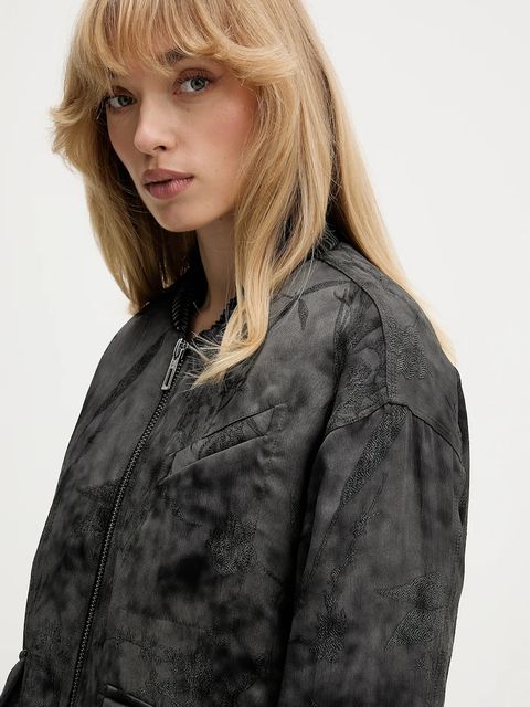 Desigual kurtka bomber FANTASY kolor czarny przejściowa oversize 25WWEW26