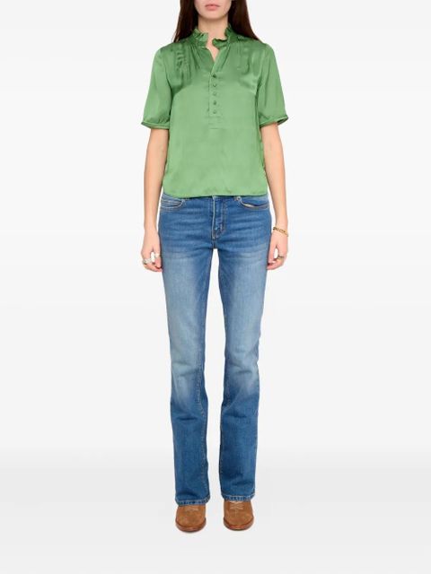 Zadig&Voltaire Topher ruffled button top - Green