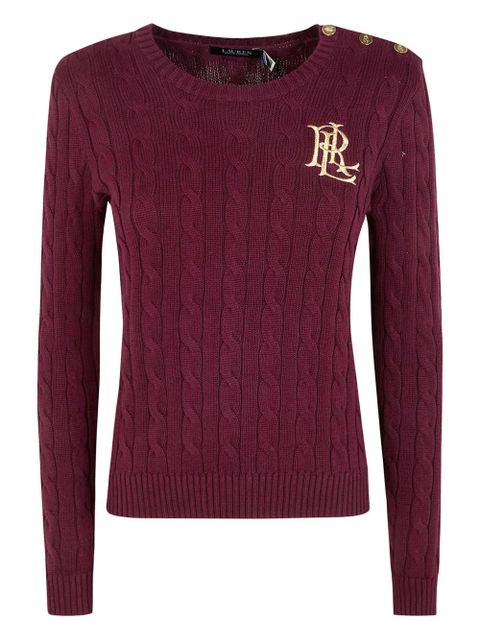 Lauren Ralph Lauren button-trim logo-detail sweater - Red - zdjęcie produktu nr 1
