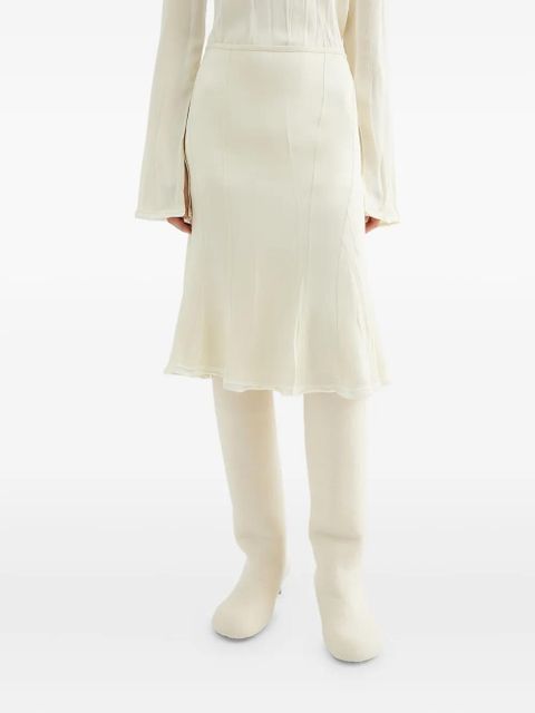 Jil Sander satin mini skirt - White