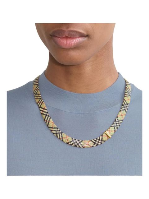 Burberry check-print chain necklace - Gold - zdjęcie produktu nr 2