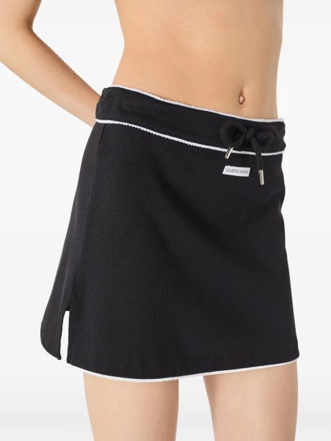 Marine Serre ribbed drawstring waist mini skirt - Black - zdjęcie produktu nr 2