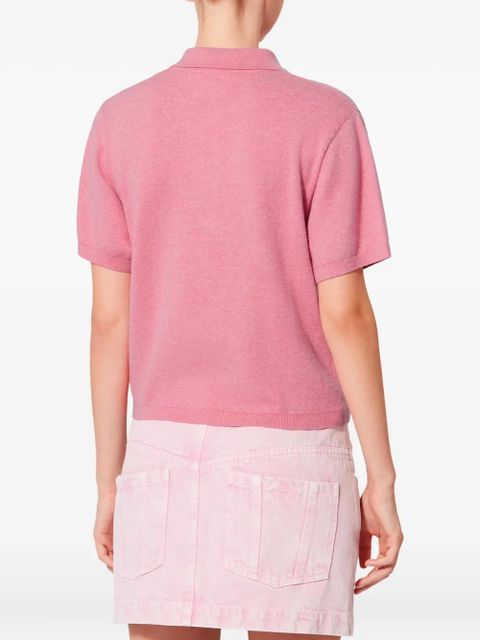 MARANT ÉTOILE Althea buttoned logo polo top - Pink