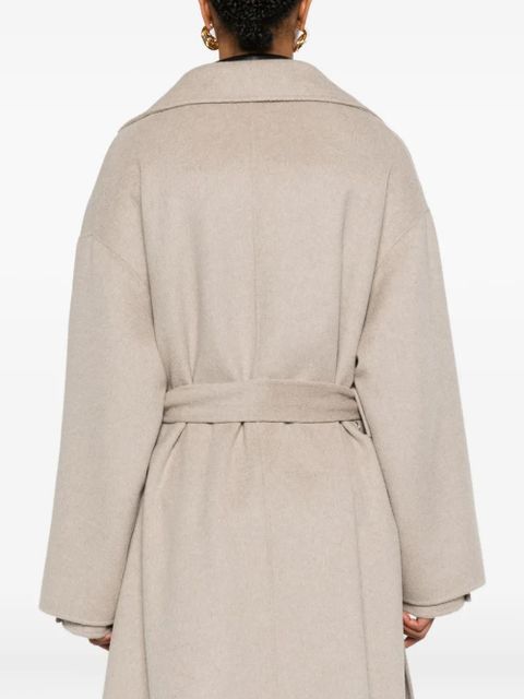 Nanushka wool-silk belted coat - Neutrals
