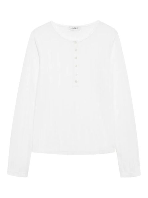 ANINE BING Pia long-sleeve T-shirt - White - zdjęcie produktu nr 1