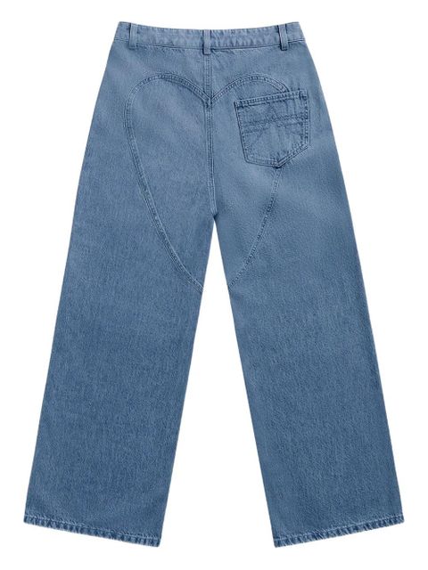 AREA crystal-embellished pocket jeans - Blue