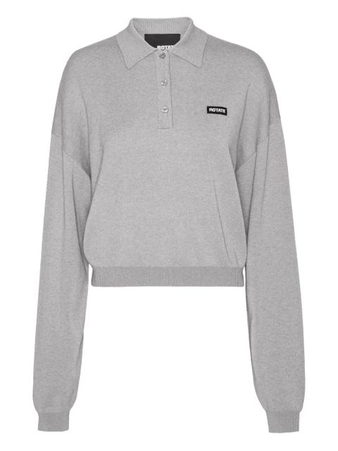 ROTATE BIRGER CHRISTENSEN logo-patch polo sweater - Grey - zdjęcie produktu nr 1
