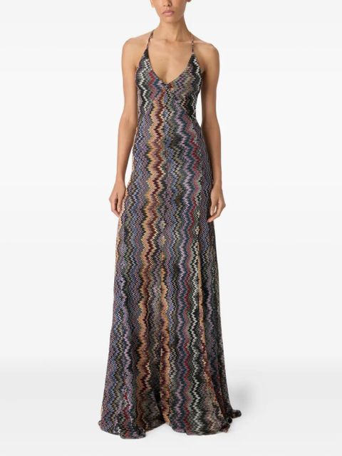 Missoni zigzag-pattern maxi dress - Blue