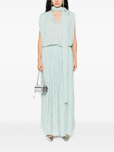 Blumarine pleated asymmetric midi dress - Green