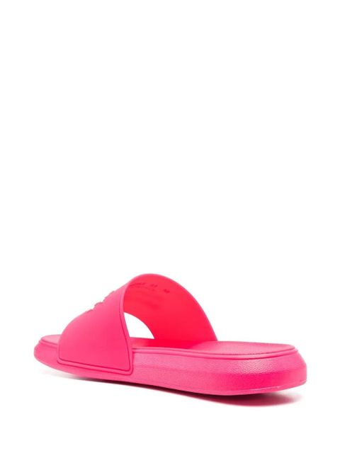 Alexander McQueen logo-appliqué slides - Pink
