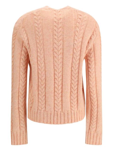 LOEWE cable-knit v-neck sweater - Pink