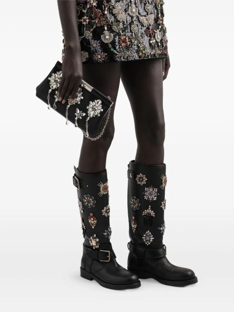 Dolce & Gabbana crystal-embellished clasp clutch - Black - zdjęcie produktu nr 2