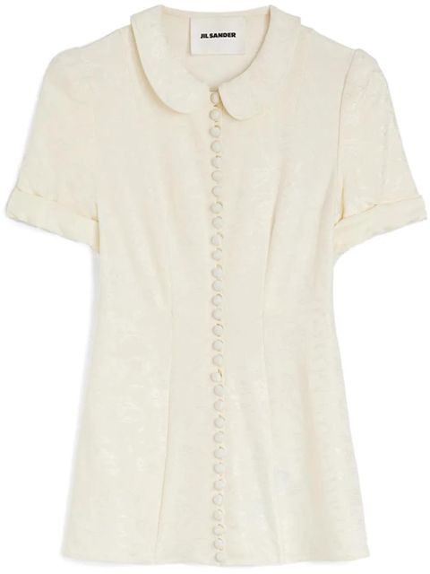Jil Sander floral-jacquard shirt - White - zdjęcie produktu nr 1