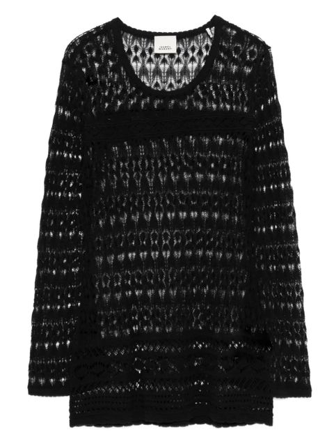 ISABEL MARANT crochet bell-sleeve top - Black - zdjęcie produktu nr 1