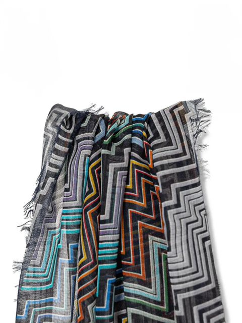 Missoni zigzag fringed scarf - Black