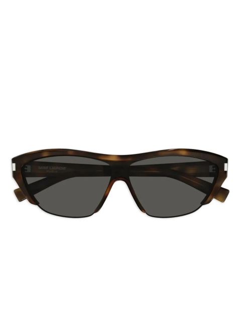 Saint Laurent Eyewear logo-print sunglasses - Brown - zdjęcie produktu nr 1