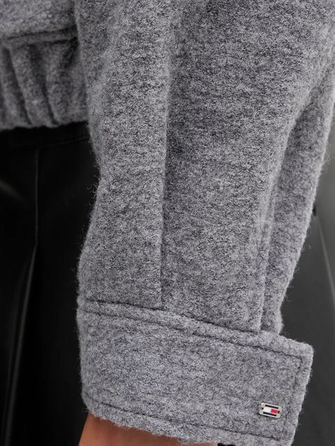 Tommy Hilfiger kurtka z dodatkiem wełny kolor szary przejściowa WW0WW45724