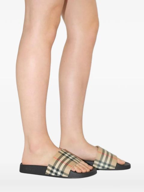 Burberry check slides - Neutrals - zdjęcie produktu nr 2