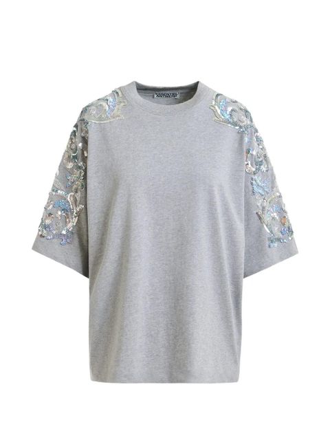 Essentiel Antwerp sequin-embellished bead-embellished T-shirt - Grey - zdjęcie produktu nr 1