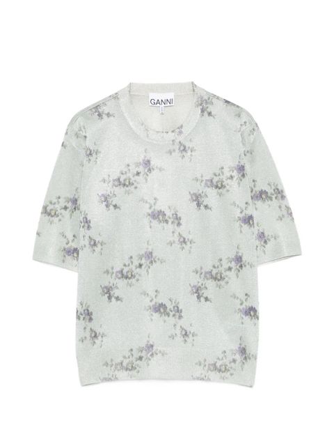 GANNI floral-print T-shirt - Green - zdjęcie produktu nr 1