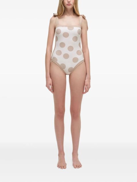 Simkhai polka-dot tie-detail swimsuit - Neutrals - zdjęcie produktu nr 2