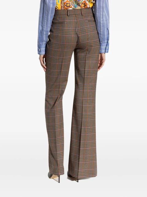 ETRO plaid flared trousers - Brown