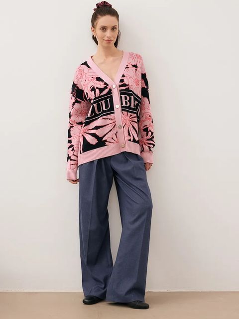 Bizuu kardigan bawełniany HYLES damski kolor różowy HYLES CZARNY - zdjęcie produktu nr 2