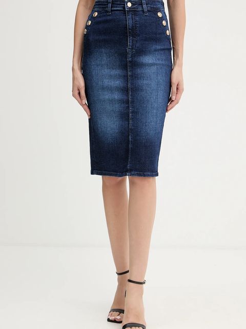 Guess spódnica jeansowa RILEY kolor granatowy midi ołówkowa W5BD1T D0791 - zdjęcie produktu nr 1