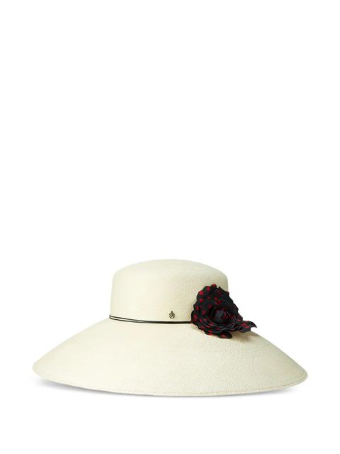 Maison Michel Rena flower-detailed fedora hat - Neutrals - zdjęcie produktu nr 1
