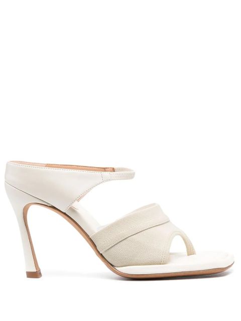 Sportmax 100mm thong-strap leather sandals - White - zdjęcie produktu nr 1