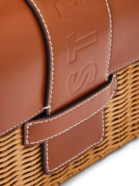 STAUD Charli Wicker crossbody bag - Brown
