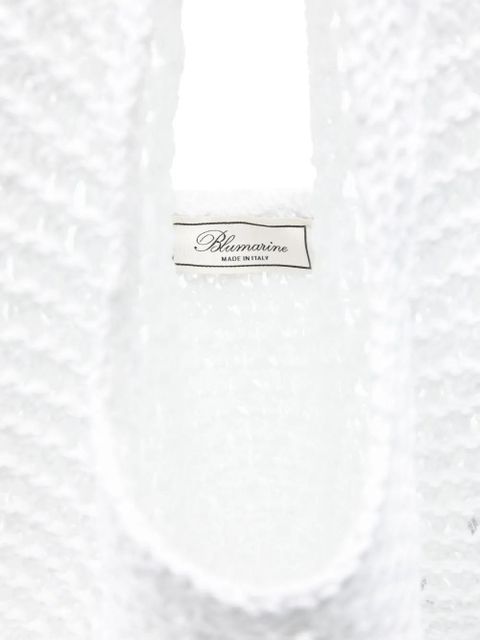 Blumarine logo-embroidered tote bag - White