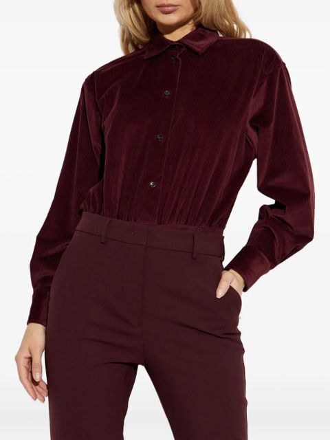 Max Mara velvet buttoned bodysuit - Red