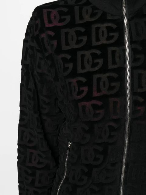 Dolce & Gabbana jacquard-logo zip-up sweatshirt - Black