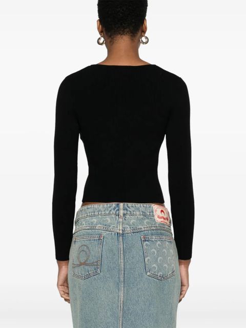 Marine Serre knit cardigan - Black