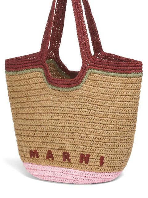 Marni Seaside woven-design tote bag - Neutrals