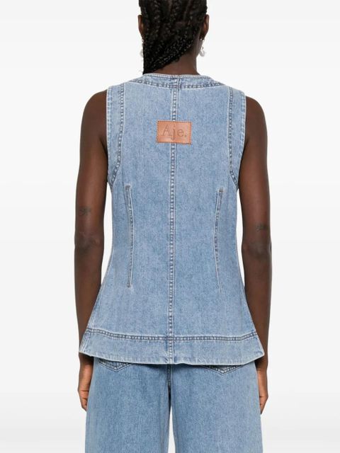 Aje Holland button-up denim vest - Blue - zdjęcie produktu nr 2