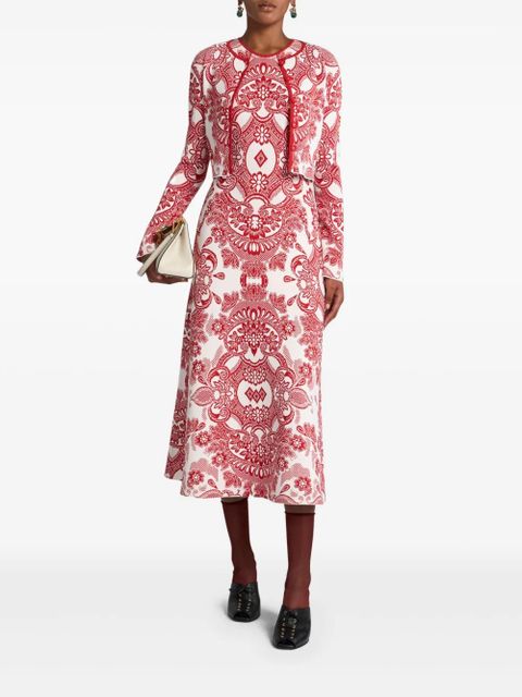 ETRO patterned-jacquard midi dress - Red - zdjęcie produktu nr 2