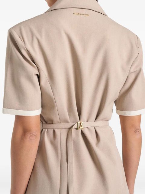 Manière De Voir Baya tailored-pleated blazer mini dress - Neutrals