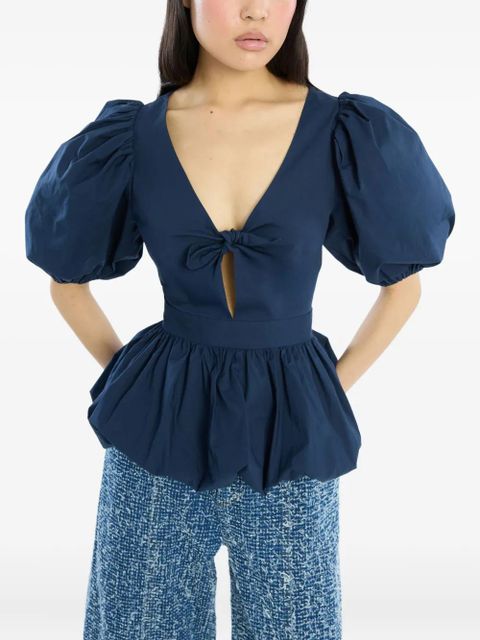 ROTATE BIRGER CHRISTENSEN puff-sleeve top - Blue - zdjęcie produktu nr 2
